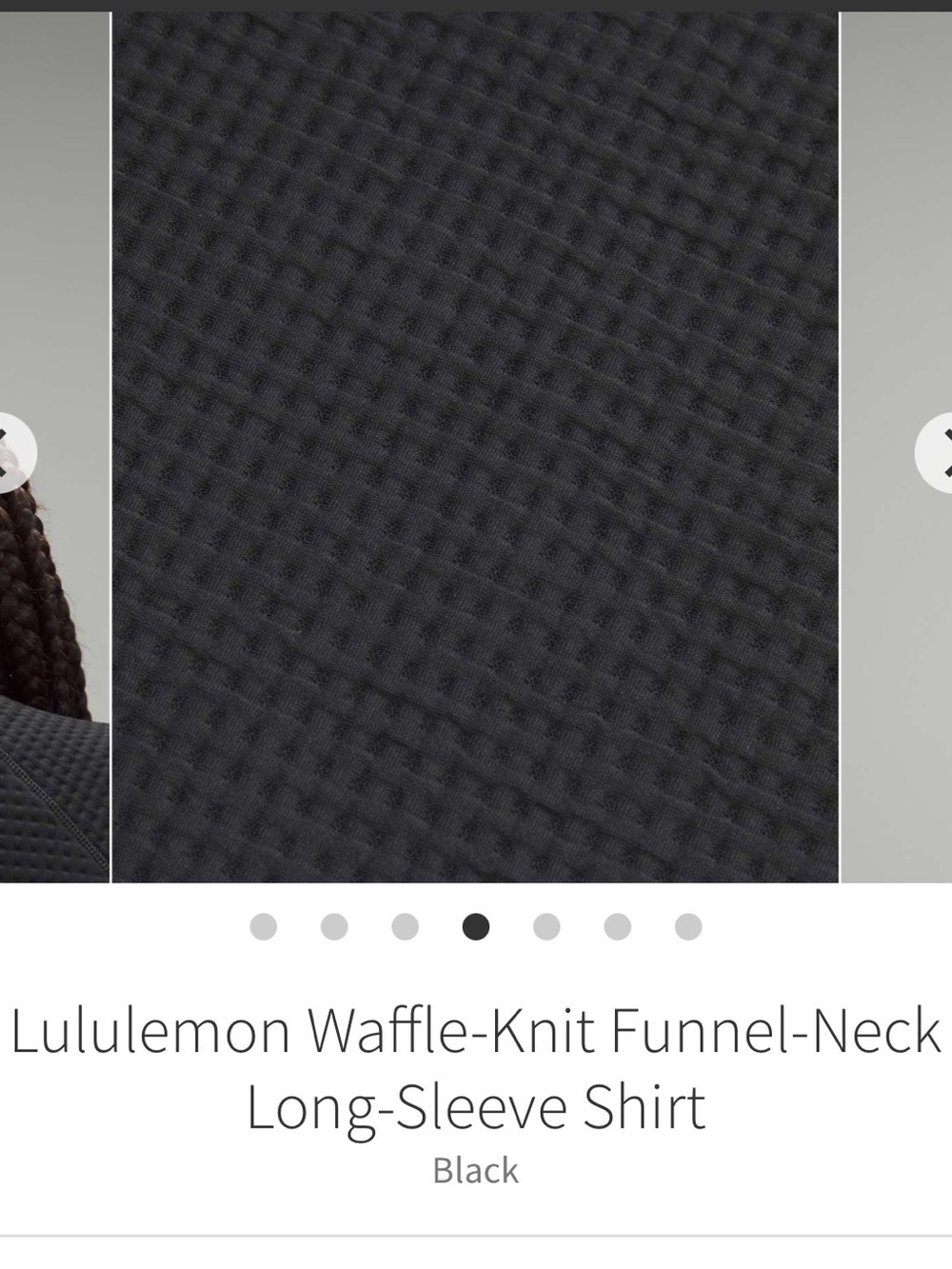 Lululemon Waffle-Knit Funnel-Neck
Long-Sleeve Shirt Black - Picture 4 of 8